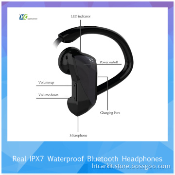 Bluetooth Earpiece V4.1 IPX7 Waterproof with HD Stereo Sports Wireless Headphones